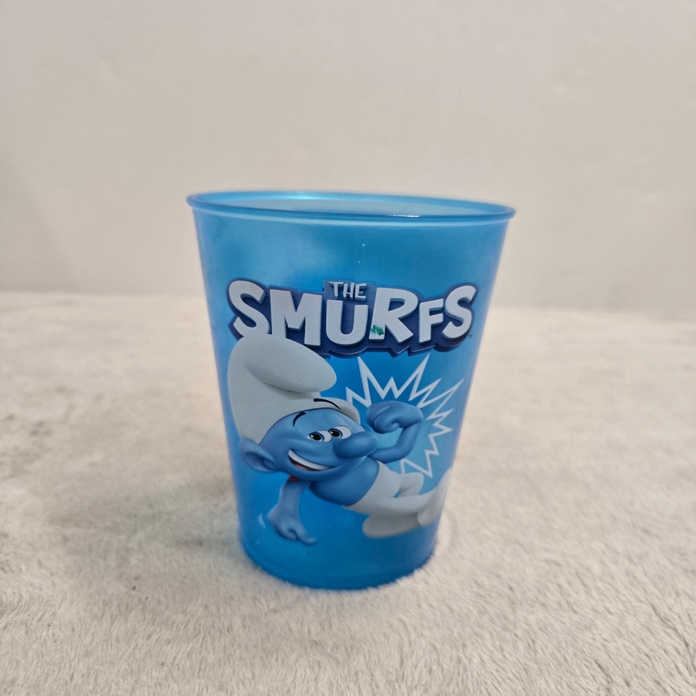 Burger King The Smurfs Blue Plastic Cup Tumbler 2022 Hefty Smurf Collectible